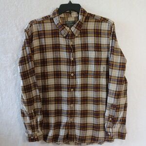 Eddie Bauer Flannel Shirt Sz XXL Mens Button Long Sleeve Cotton Bristol Plaid‎
